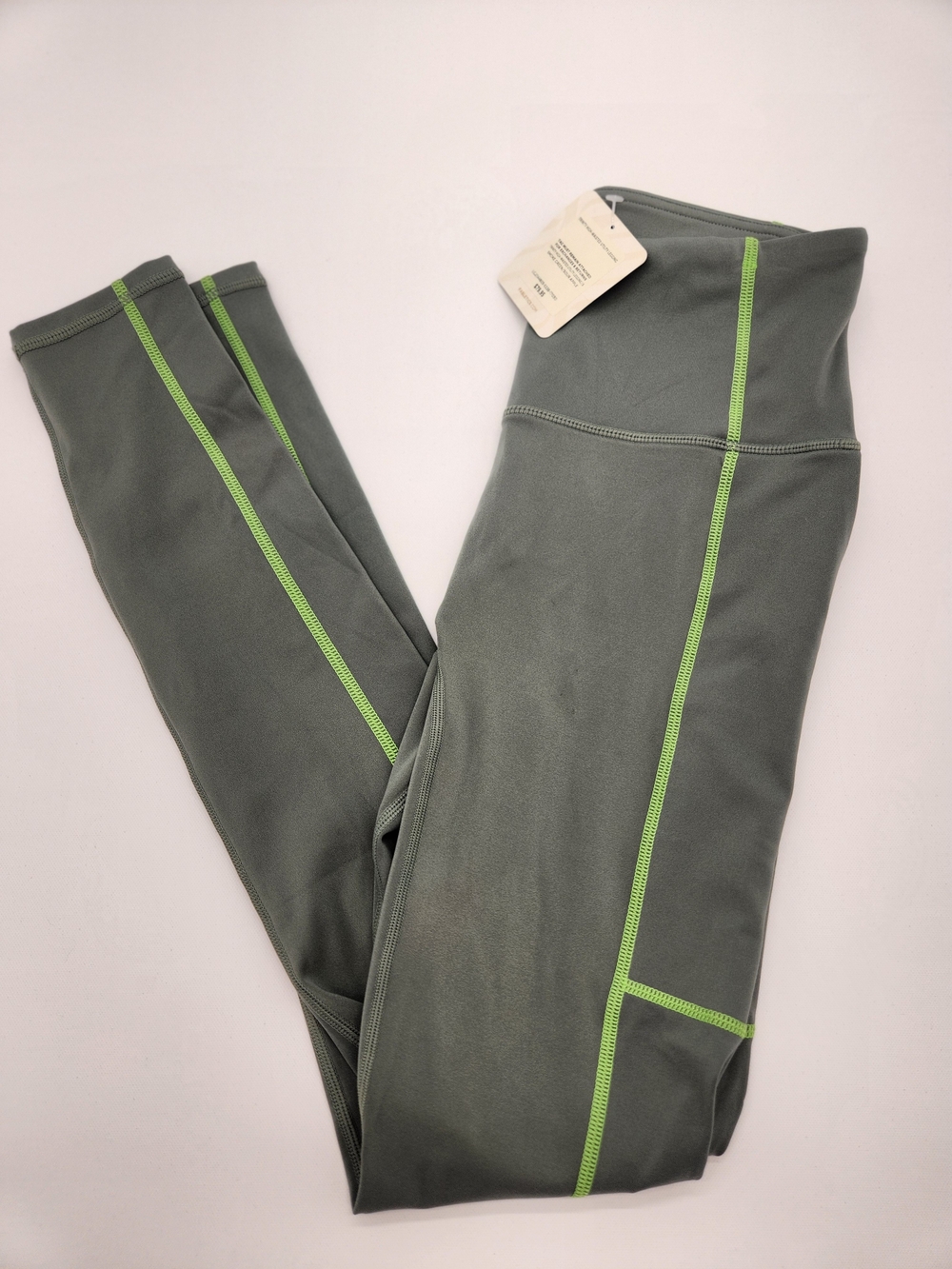Fabletics Trinity High Waisted Utility Leggings Womens Small Smoke Green NWT